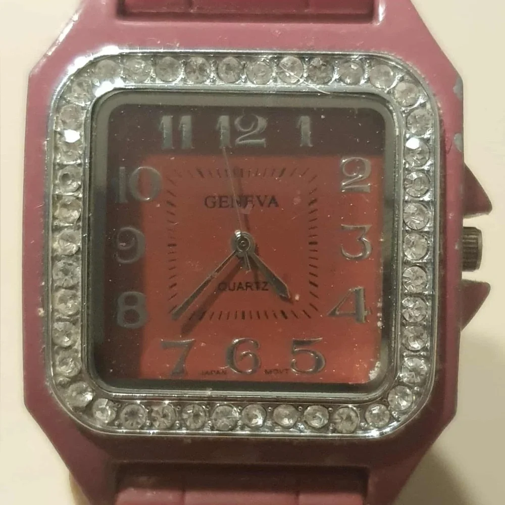 🦋10/$20🦋 Geneva Red Rhinestone Silicone Women's Watch